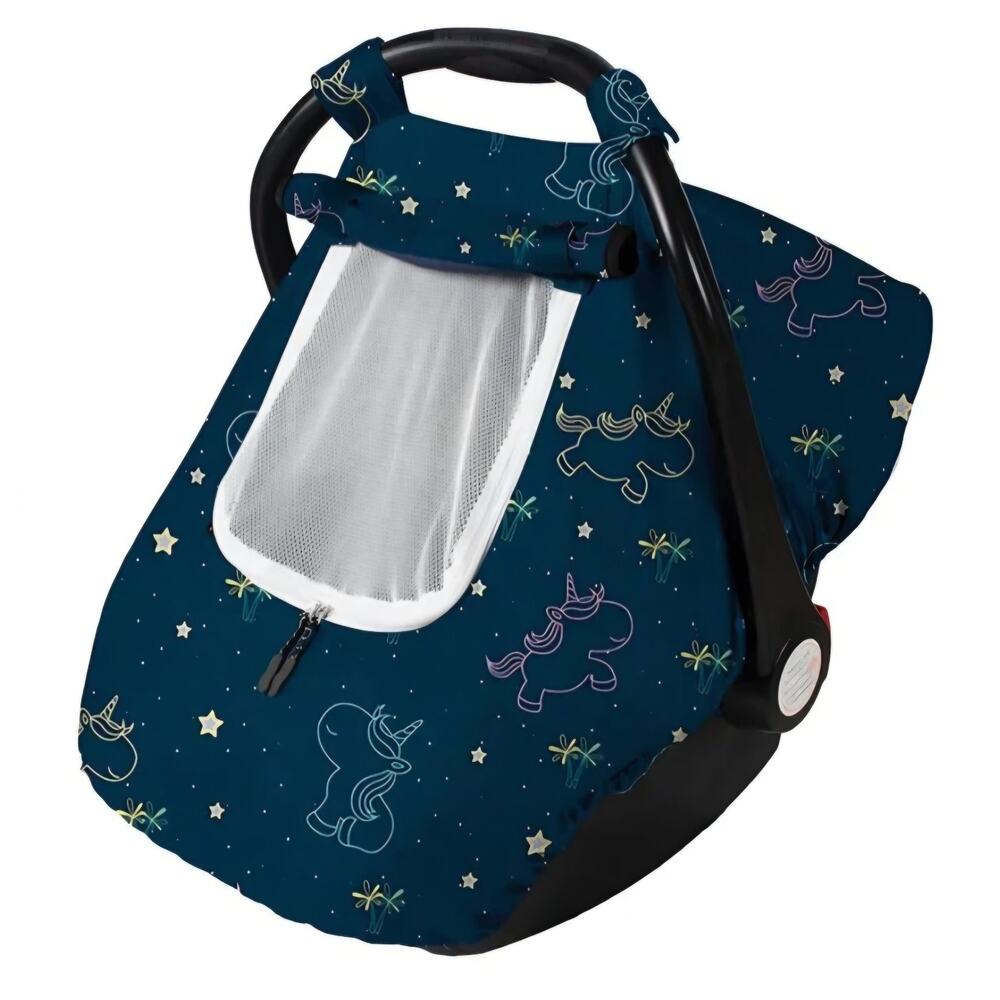 Beavtaens 3-in-1 Breathable Winter Baby Car Seat Canopy Cover in Unicorns Star